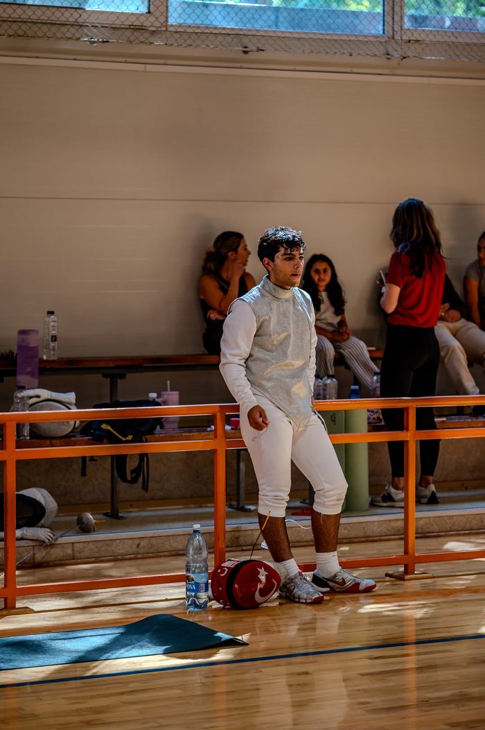 Fencer waiting for his bout